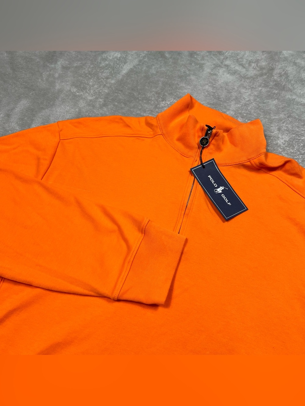 Polo Golf Ralph Lauren Pima Cotton 1/4 Zip Mens L Orange Lightweight Pullover